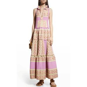 Lace Limited Collection The Label Embroidered Tiered Maxi Dress Women's Medium